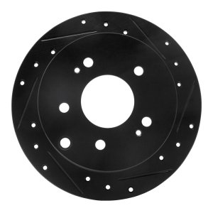 Mitsubishi Eclipse Brake Rotor (1) - Rear Right - R1 Concepts - Drilled & Slotted - Black - `04-`12